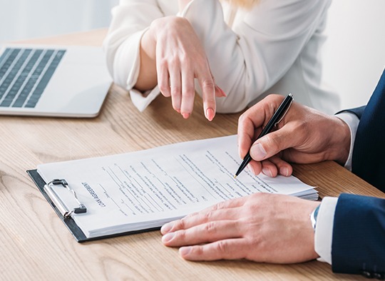 Signing a contract