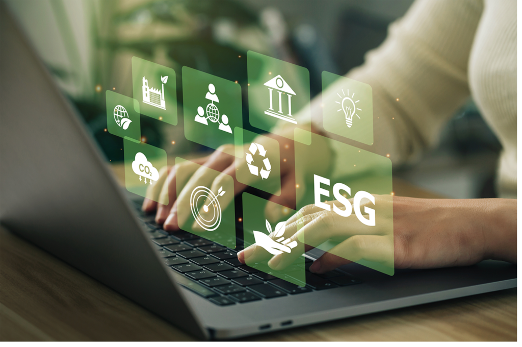 Using a computer to research ESG online